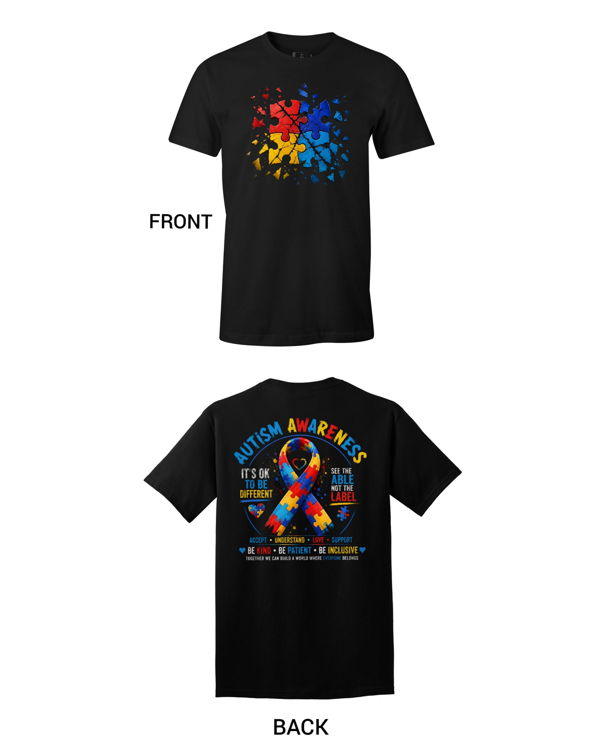 Autism Awareness Shirt – Front & Back Design
