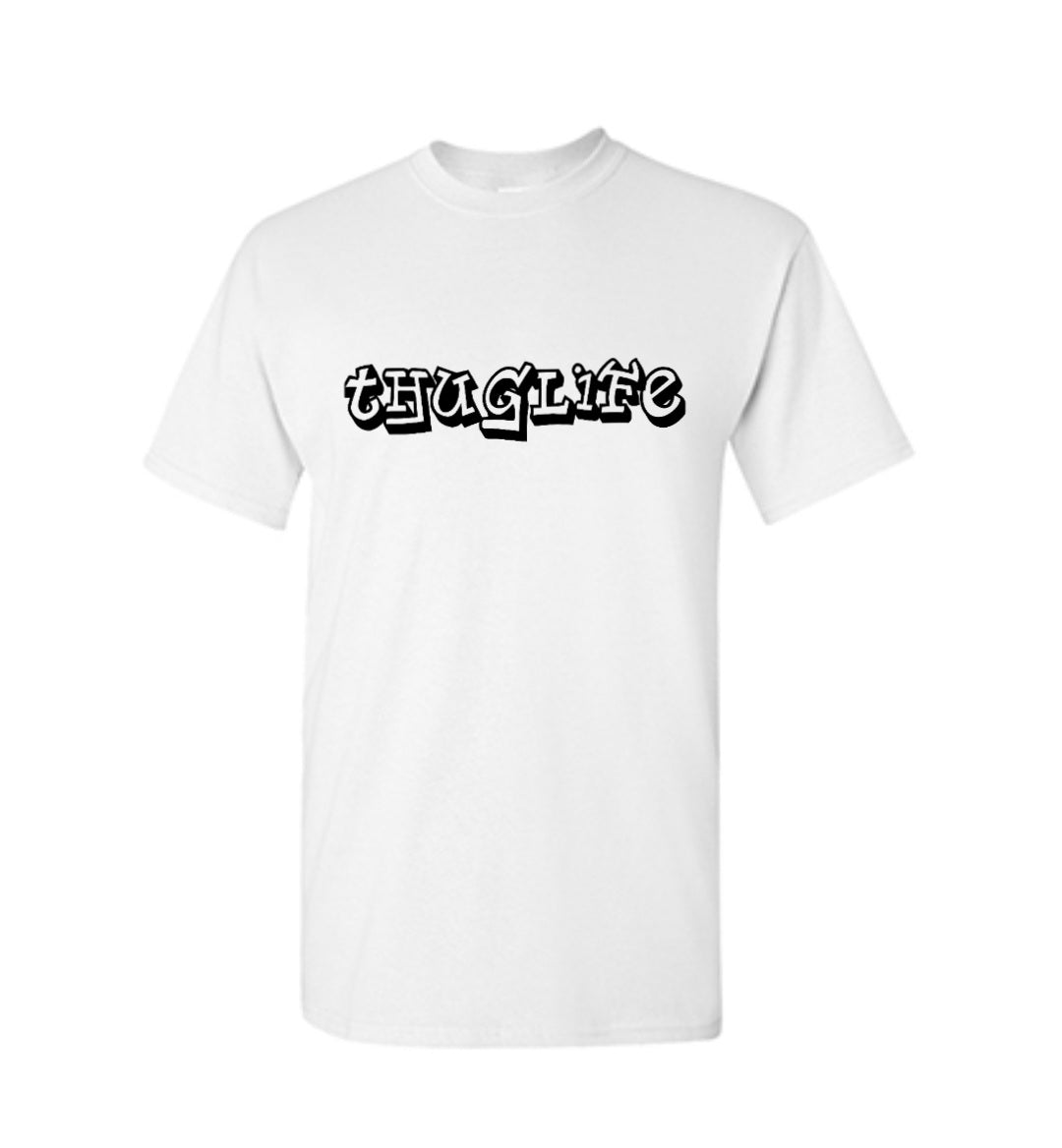 Thug Life Graphic Tee – Bold White T-Shirt