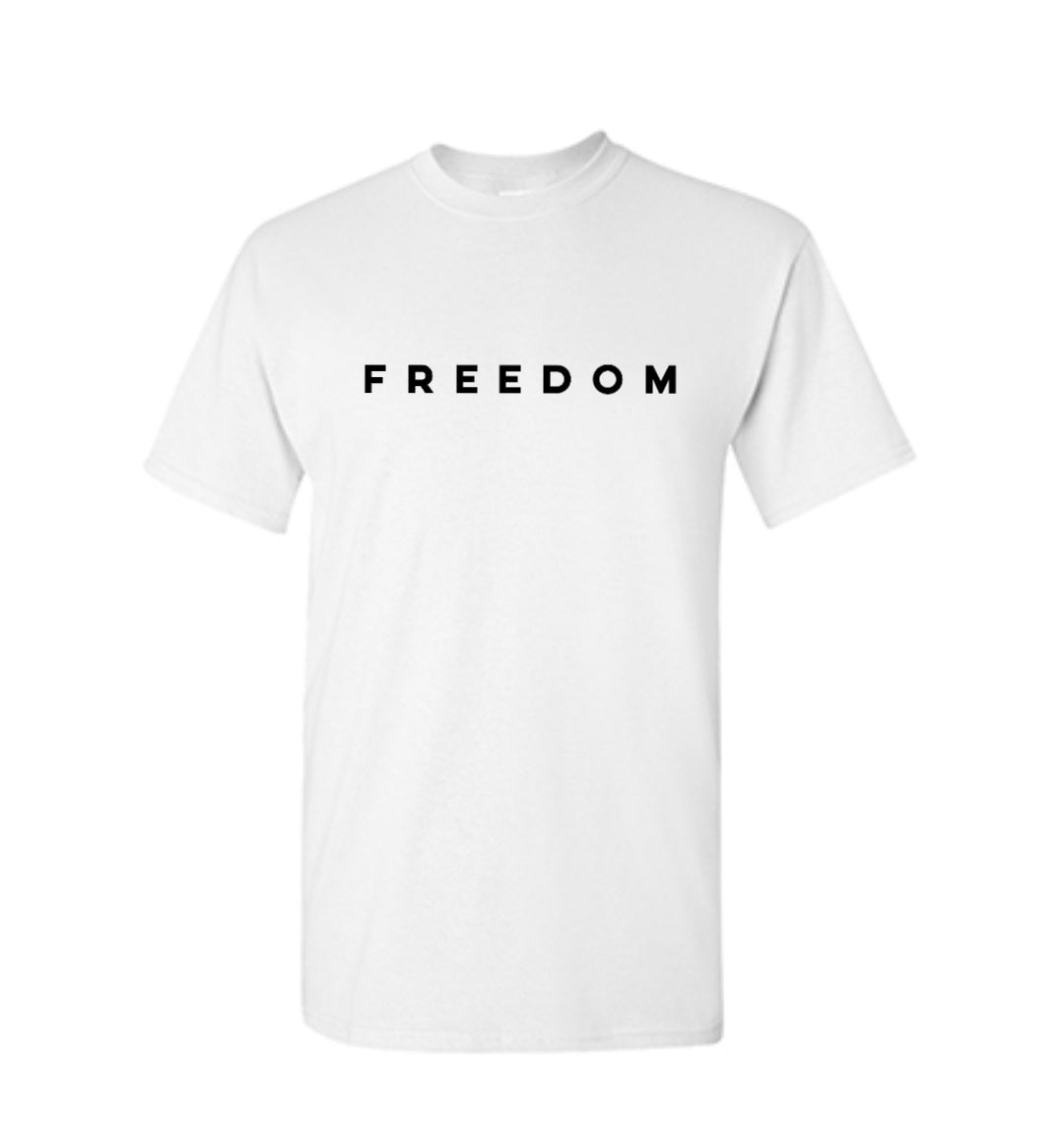Freedom Graphic Tee – Bold Statement White T-Shirt